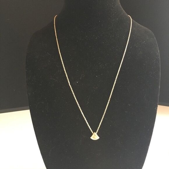 Bundle Sale 3 for $15 | "Icing" Gold Tone Necklace Triangle Pendant - Picture 4 of 9